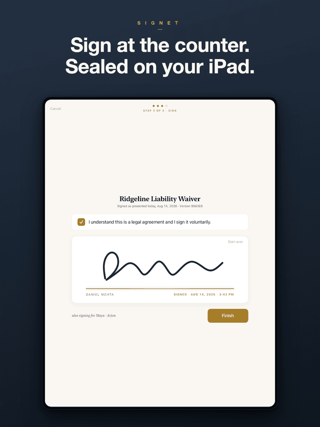 Signet app screenshot