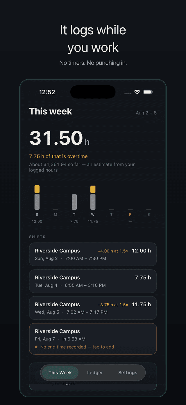 Tally app screenshot