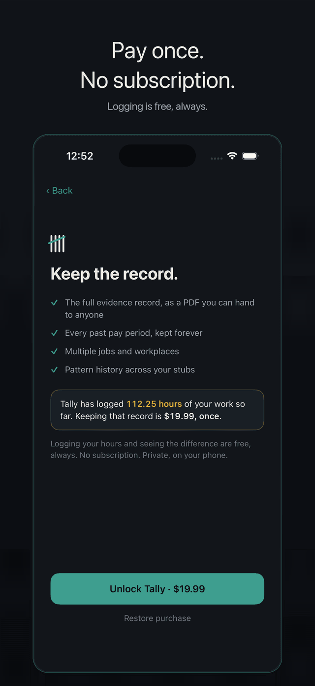 Tally screenshot 4